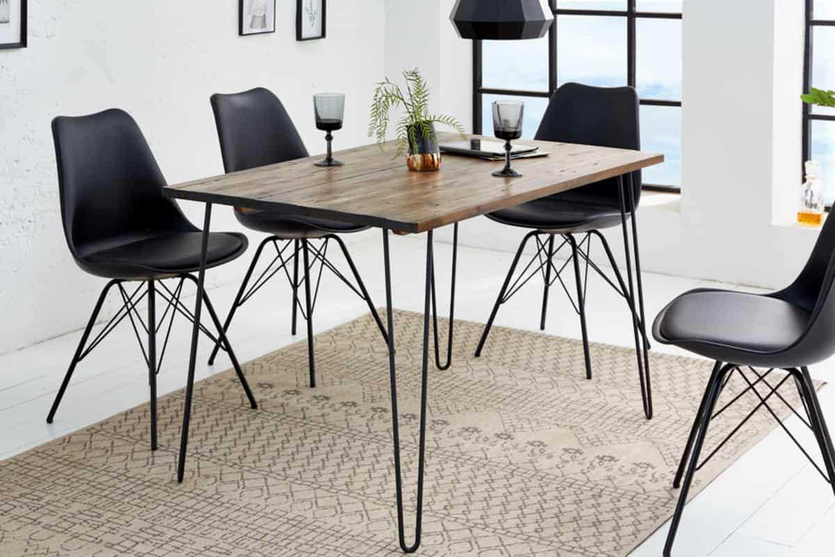 ESSTISCH SCORPION Akazie Braun 120cm - Schwarz/Braun, Holz/Metall (73/120/75cm) - riess-ambiente