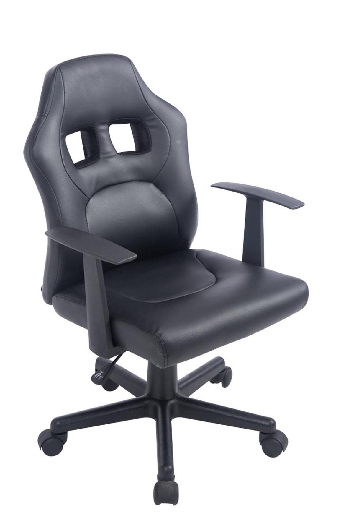 BÜROSTUHL Funny, Kunstleder Schwarz/Schwarz - Schwarz, Kunststoff/Textil (56/93/59cm) - TPFLiving