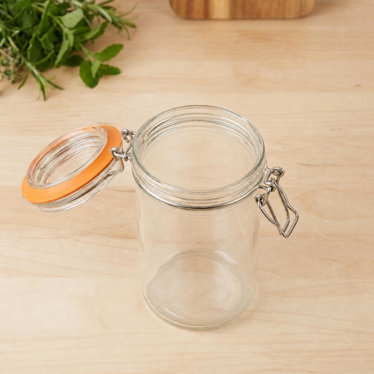 6 sklenic na zavařování - průhledná, kov/plast (0.5L) - Relaxdays