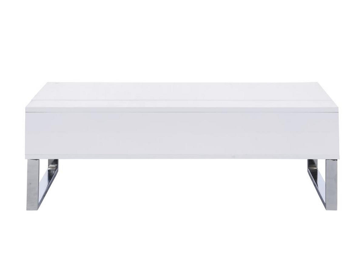 COUCHTISCH höhenverstellbar - MDF & Metall - Weiß lackiert - SECALI - Weiß, Holz (110/60/38cm) - Vente-Unique