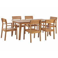 GARTENMÖBEL SET 6-Sitzer Akazienholz hellbraun Fornelli - Hellbraun, Holz - Beliani