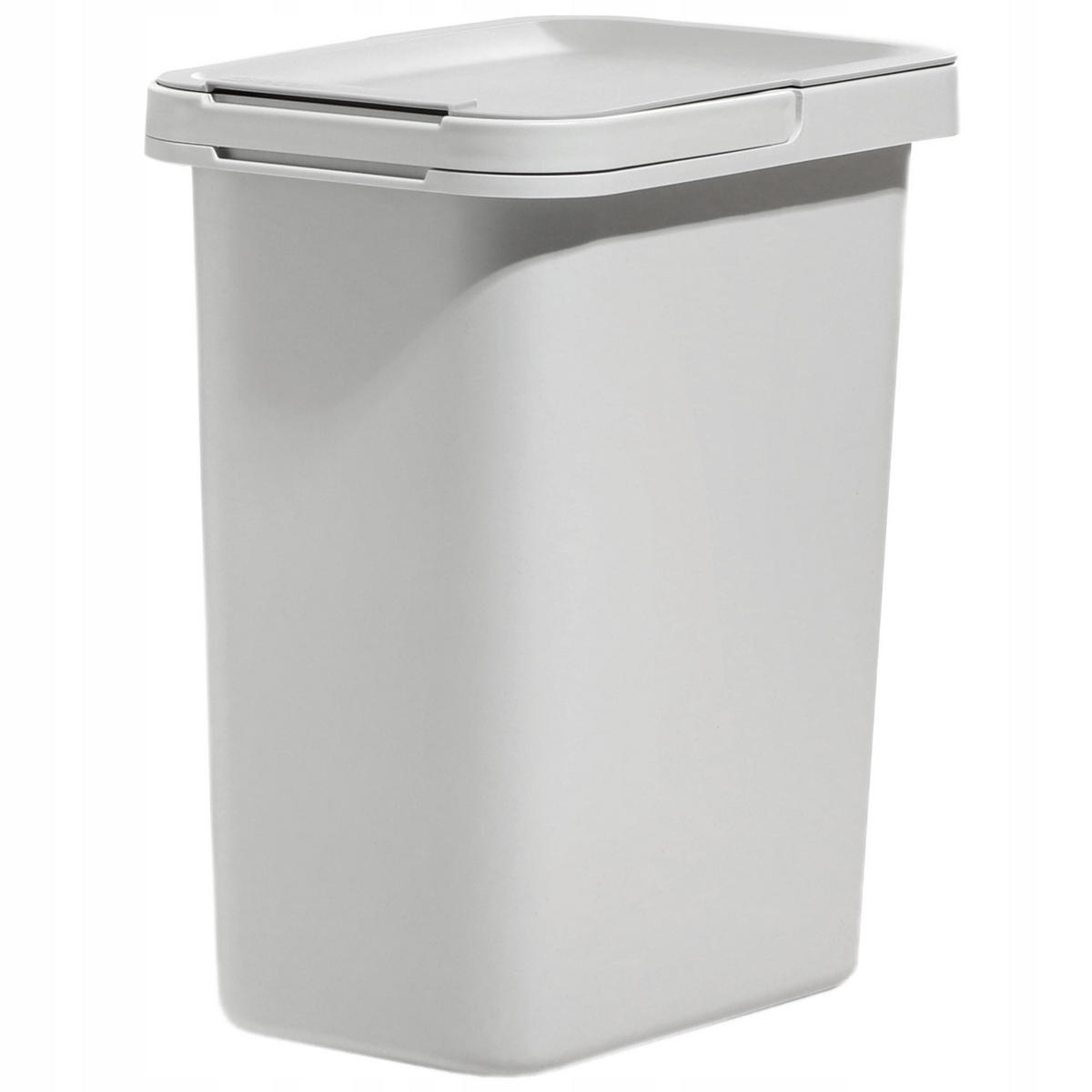 ABFALLBEHÄLTER mit Griff, 12L, Hellgrau - Hellgrau, Kunststoff (19/34cm) - KADAX