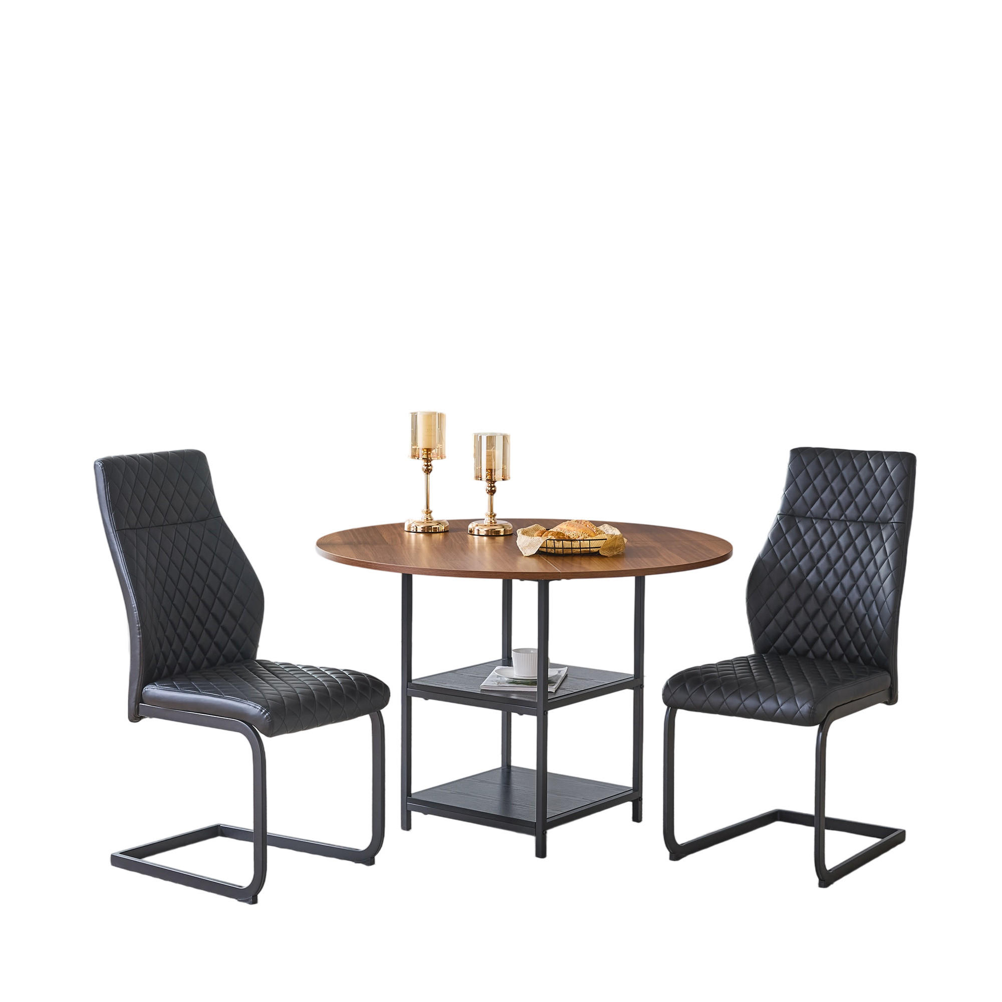 ComfortXL Essgruppe Schwarz 107x75x107 cm