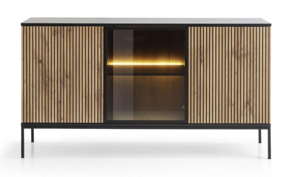 SIDEBOARD Weiß K154 Mit LED-Beleuchtung - Multicolor, Holzwerkstoff (154/83/39cm) - Sepro Meble
