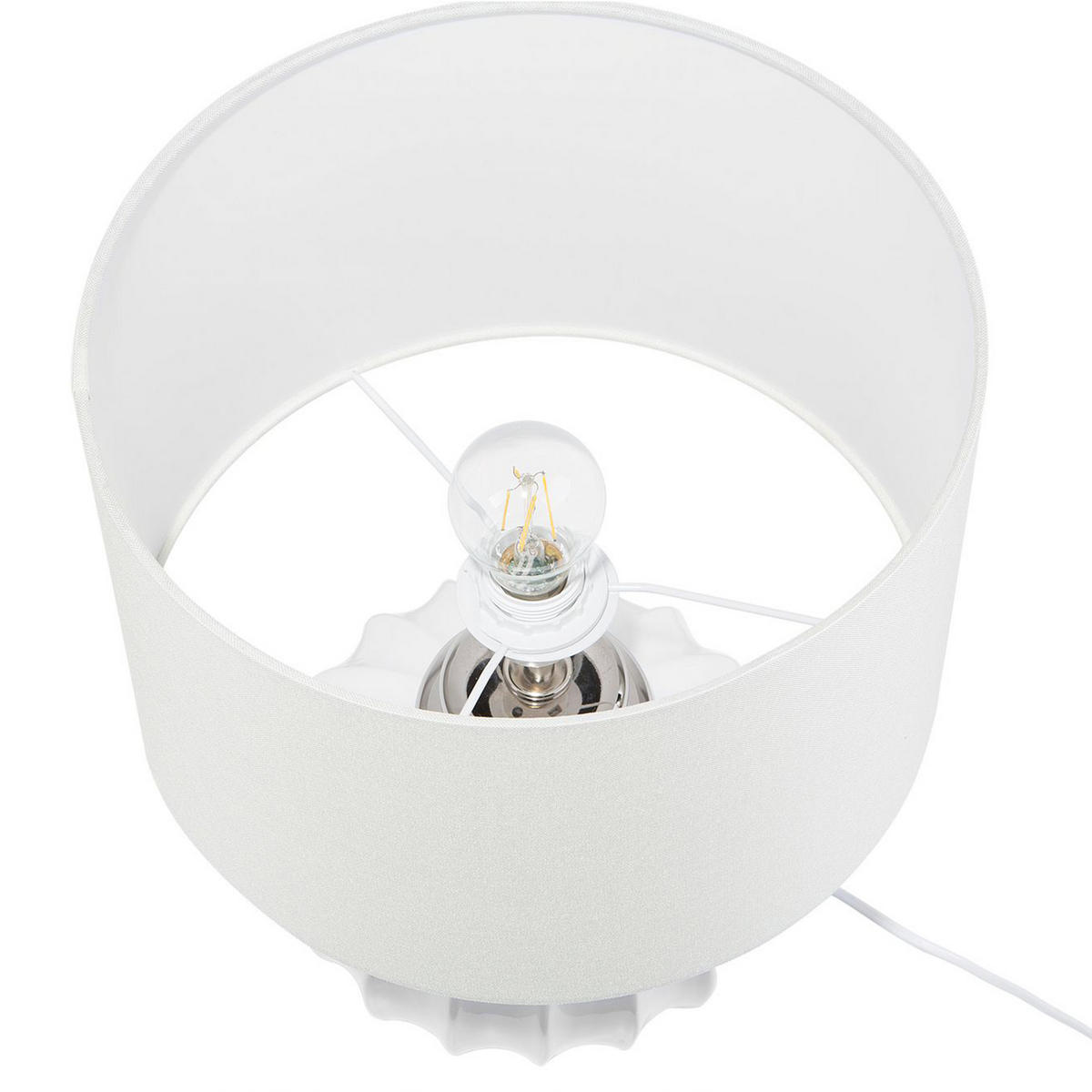 TISCHLAMPE Neris 33/33/45 cm - Silberfarben, Keramik (33/33/45cm) - Beliani