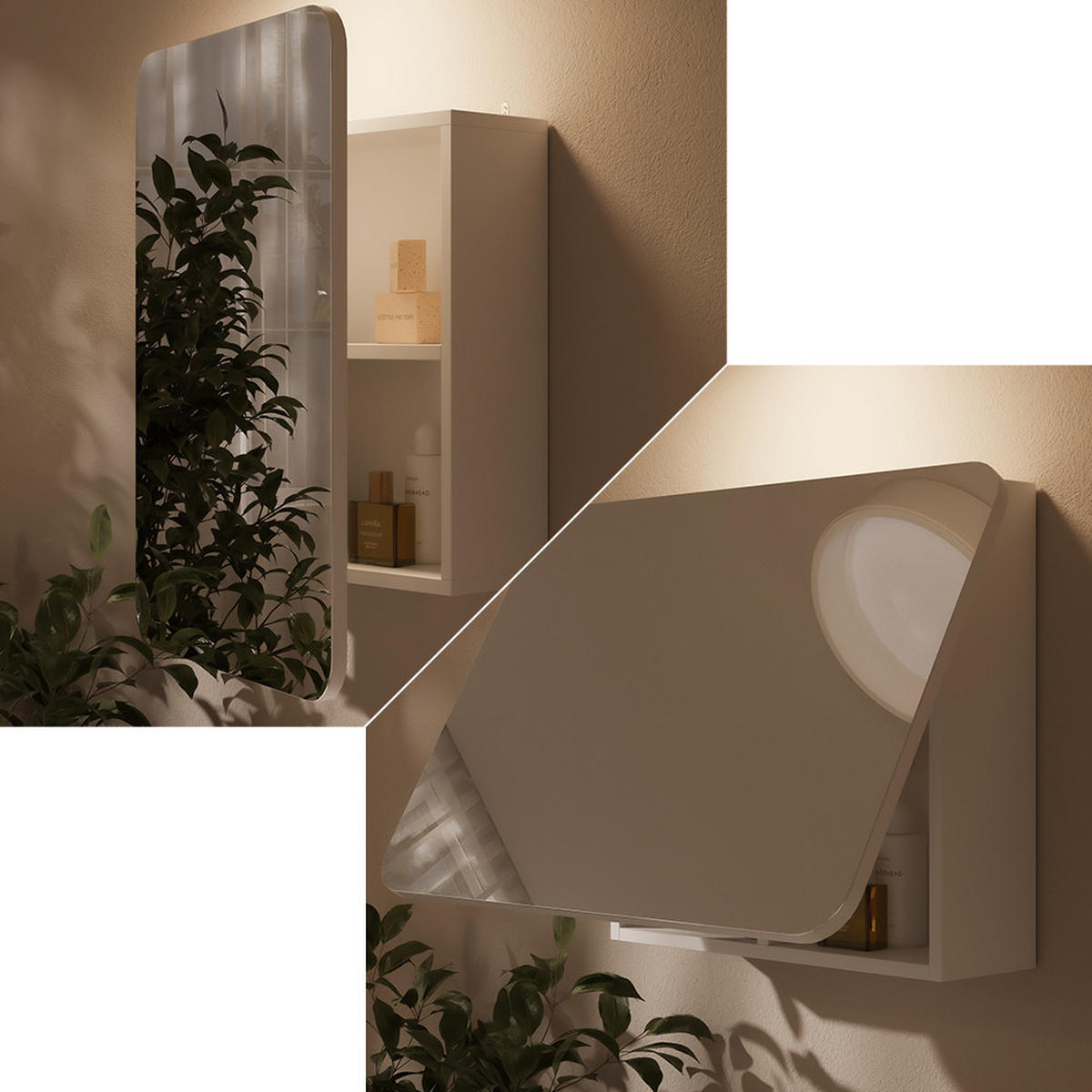 KOUPELNOVÁ ZRCADLOVÁ SKŘÍŇKA Zino Bílá - bílá, kompozitní dřevo (70/50/17.4cm) - Vicco