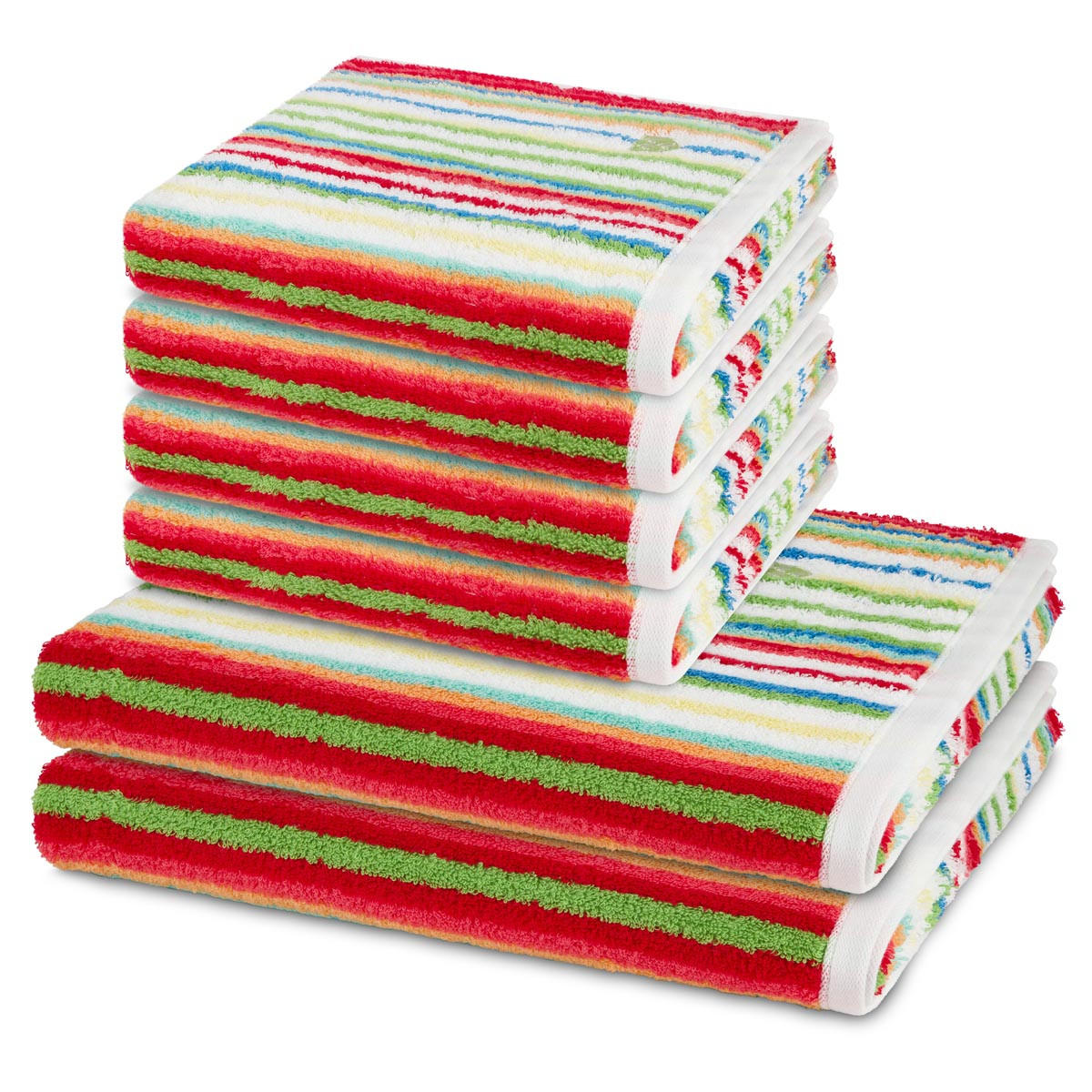 FROTTIERSET Vita 6-teilig - Rot, Textil (50/100cm) - Ross