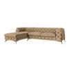 ECKSOFA Chesterfield Lexi Beige Samt, Ottomane links - Beige/Goldfarben, Holz/Textil (305/200cm) - S-Style Möbel