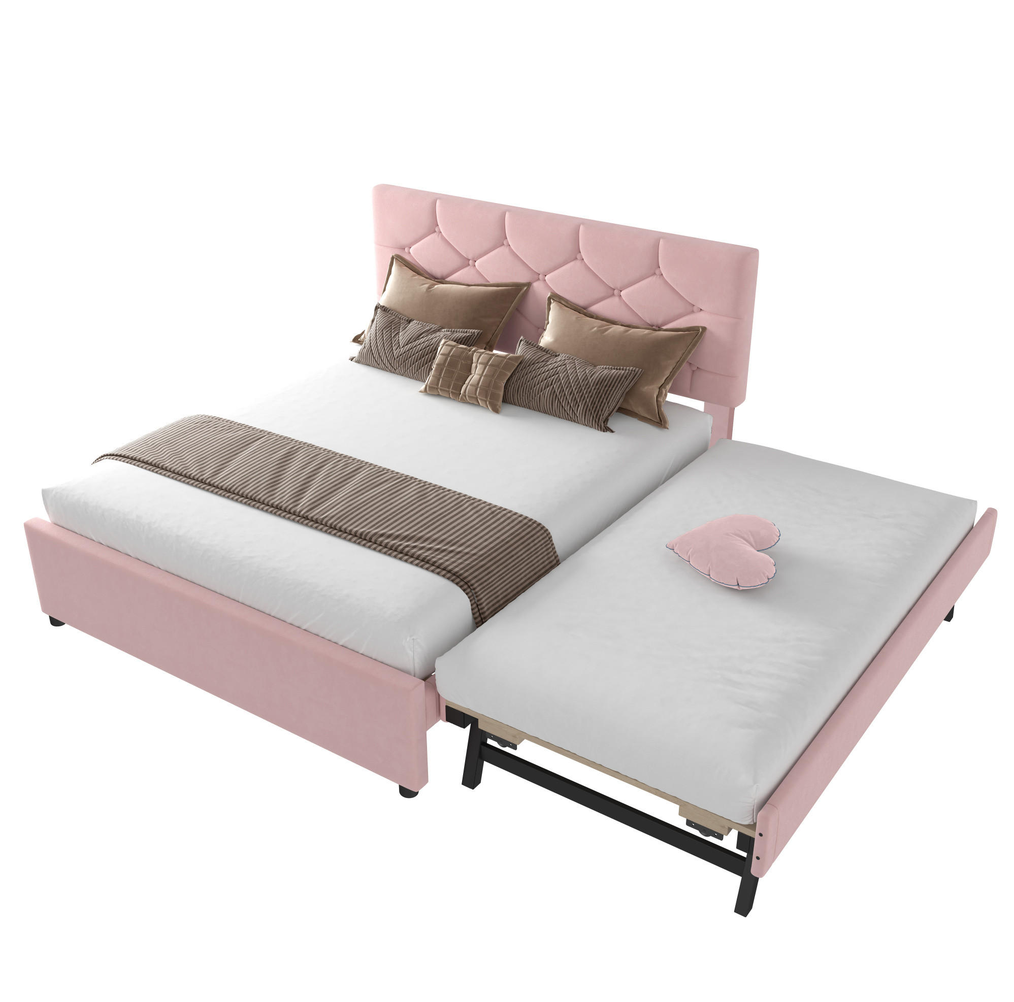 Beauniv Polsterbett Pink 140x200 cm