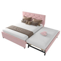POLSTERBETT mit Ausziehbett und Lattenrost 140x200 cm Samt Rosa - Pink, Metall (140/200cm) - Beauniv