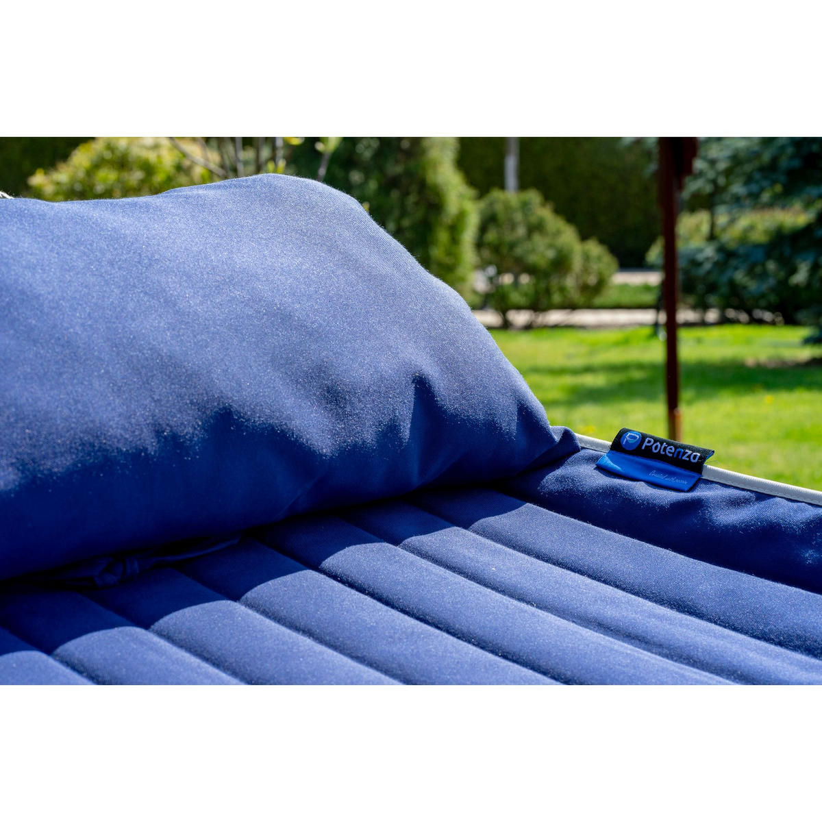 HÄNGEMATTE mit Gestell, 2 Personen, Stabhängematte, XXL, 200 kg, Metall,Blau, einfache Montage - Blau, Metall (370/130/120cm) - Potenza
