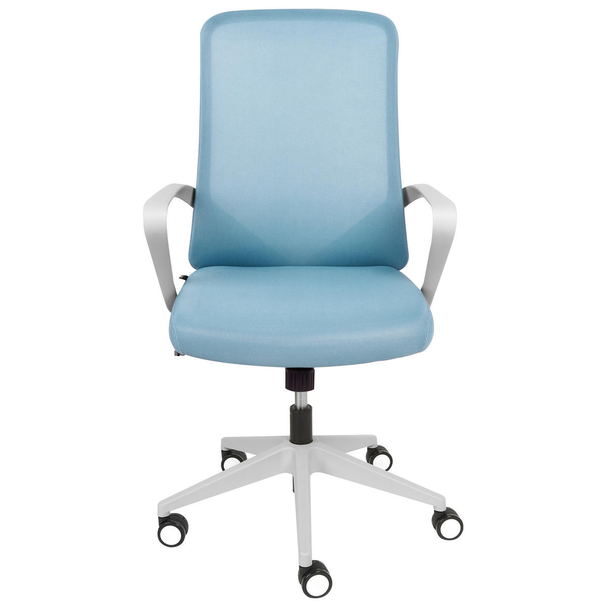 BÜROSTUHL Hellblau Expert - Blau/Weiß, Textil (60/96/60cm) - Beliani