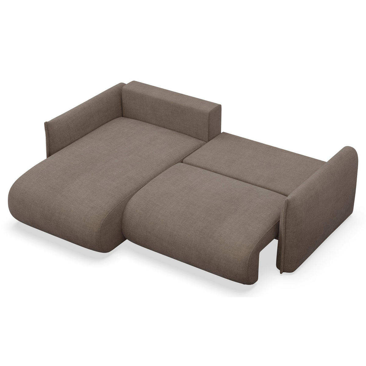 ROHOVÁ SEDAČKA Cushi světle hnědá žinylka - černá/světle hnědá, textil/plast (252/183cm) - Selsey
