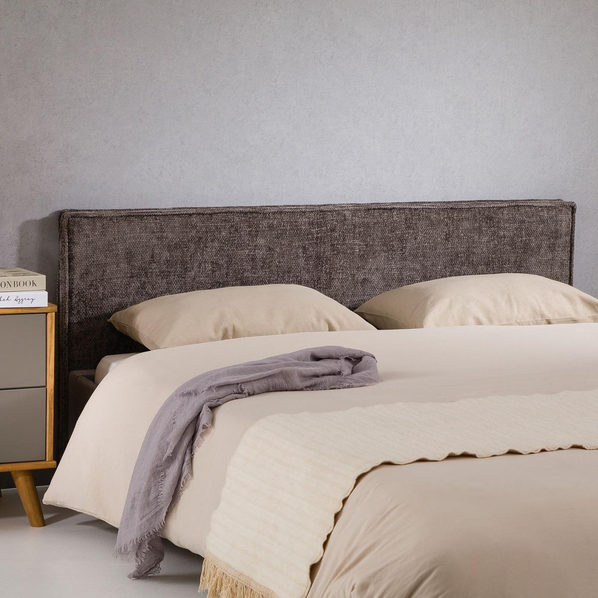 KOPFTEIL ELOWA 160X190 CM - Grau, Textil (161/59/6cm) - IDIMEX