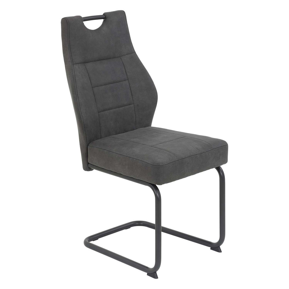 ESSGRUPPE Tiara, 5 tlg. - Tisch Weiß, 4 Stühle Anthrazit - Weiß Hochglanz/Anthrazit, Holzwerkstoff/Textil (140/76/80cm) - Möbel Stellbrink