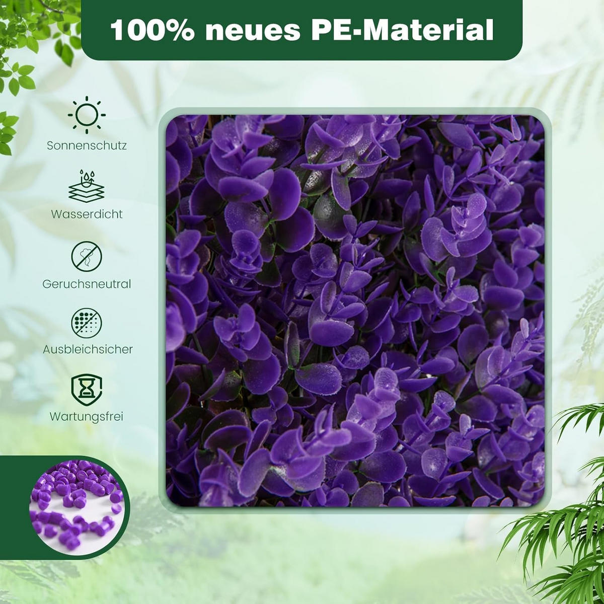 UMELÁ RASTLINA Fialová - lila, plast (8cm) - COSTWAY