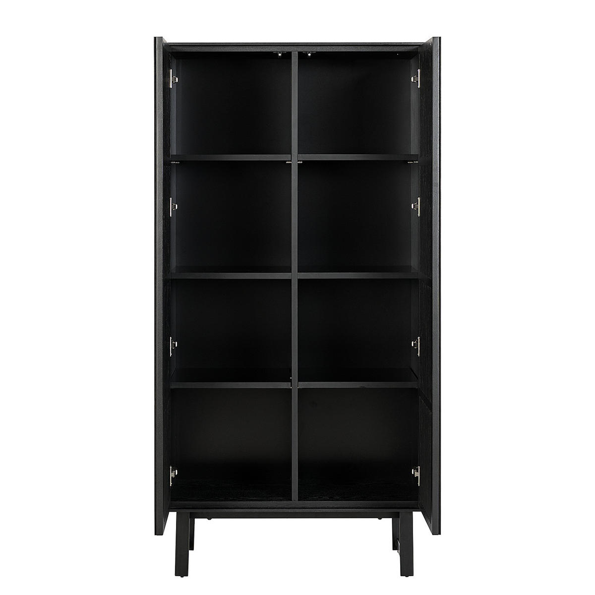 SCHRANK - Esche teilmassiv - Eschefarben/Schwarz, Holz (80/160/40cm) - home24