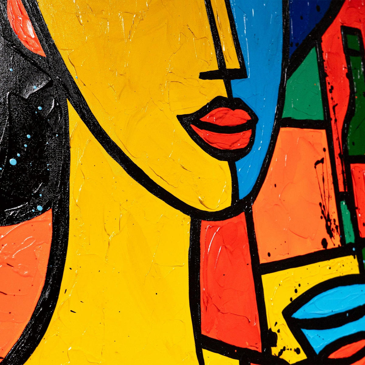 GEMÄLDE Dame in der Bar Schattenfugenrahmen Gold 140x100 cm - Goldfarben, Holz (140/100cm) - YS-art gallery