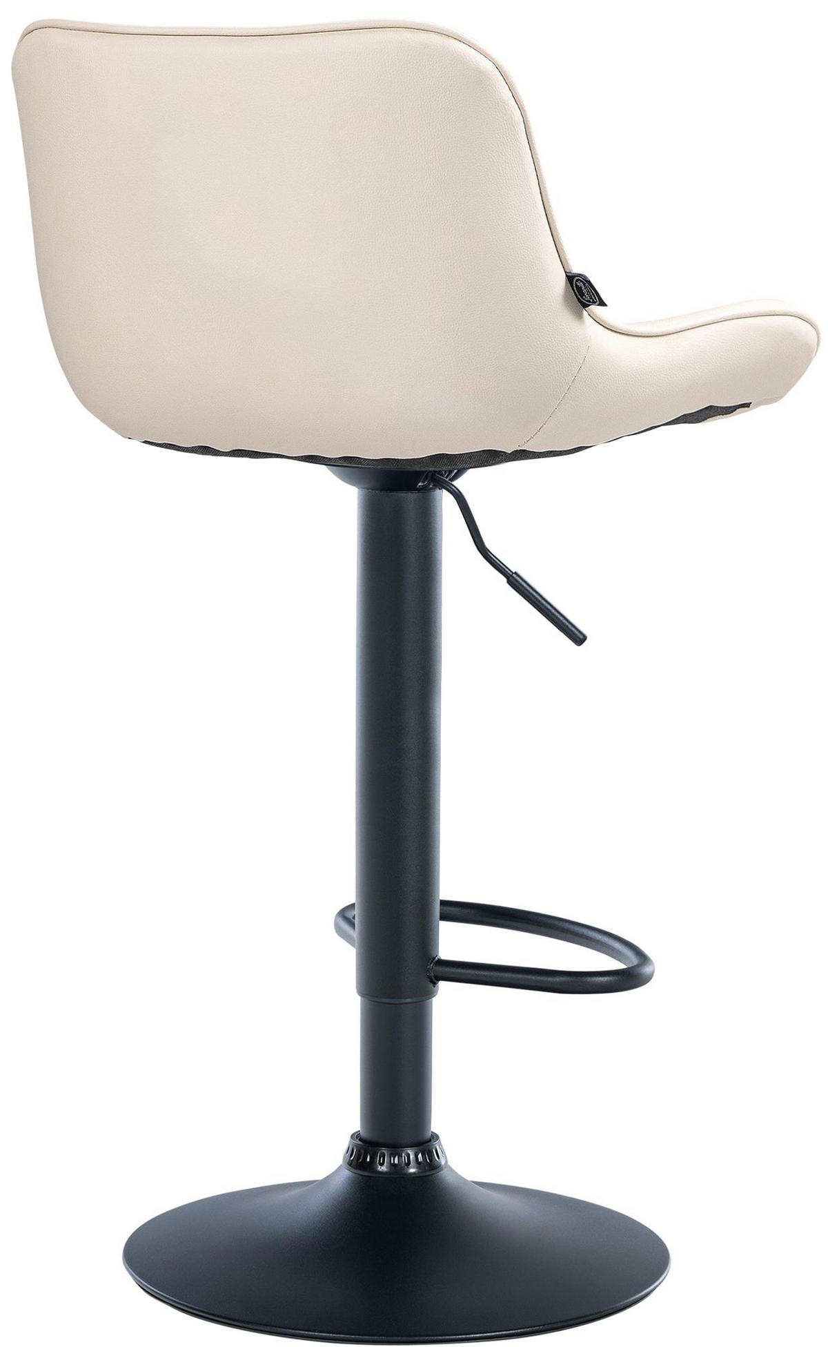 BARHOCKER 2er Set Vulcano Kunstleder schwarz creme - Schwarz/Naturfarben, Kunststoff/Metall (49/106/51cm) - TPFLiving
