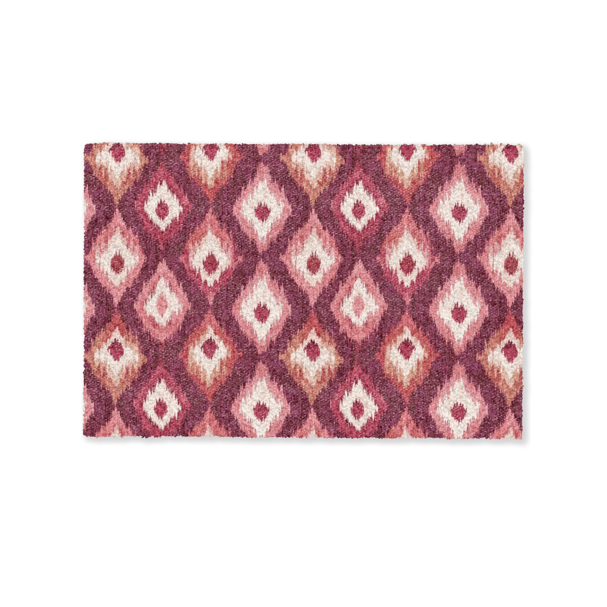 FUSSMATTE Diamantformen - Rosa - Muster - Textur 60x40 cm - Beere, Kunststoff (60/0.4cm) - MuchoWow