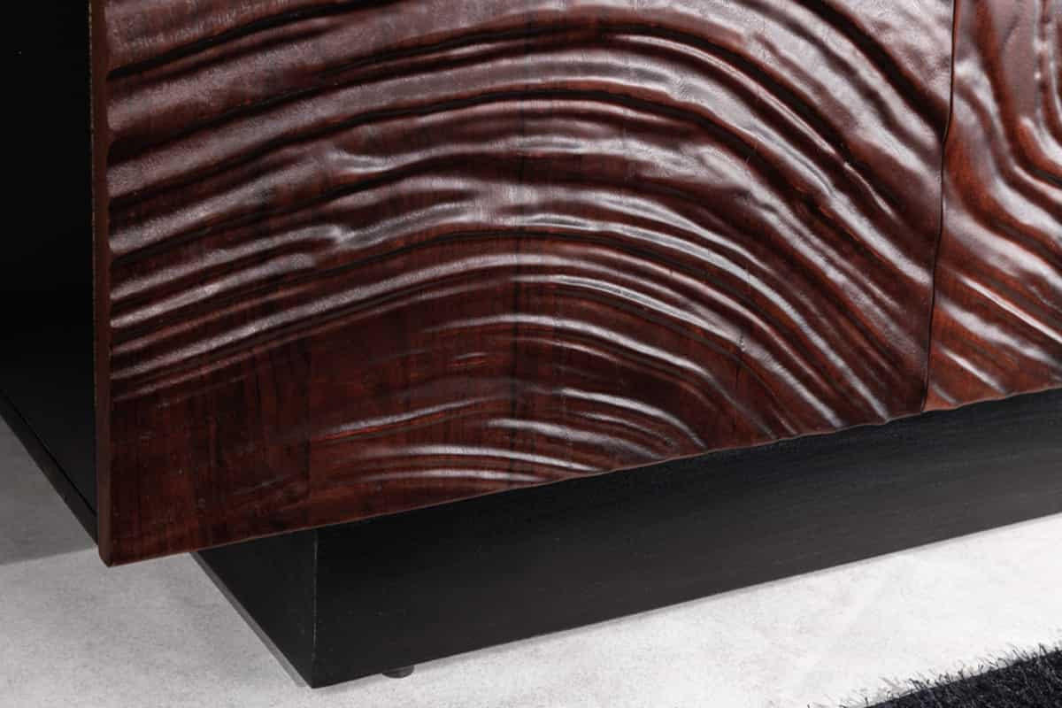 SIDEBOARD FLUID Akazie Braun 175cm - Schwarz/Braun, Holz (175/71/40cm) - riess-ambiente