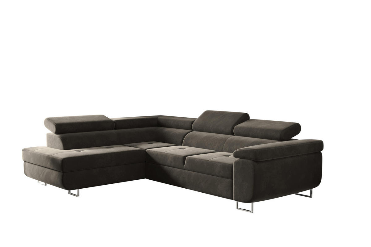 ECKSOFA mit Schlaffunktion und Bettkasten ATOM Braun Links - Braun, Holz/Textil (202/275cm) - Kaiser Möbel