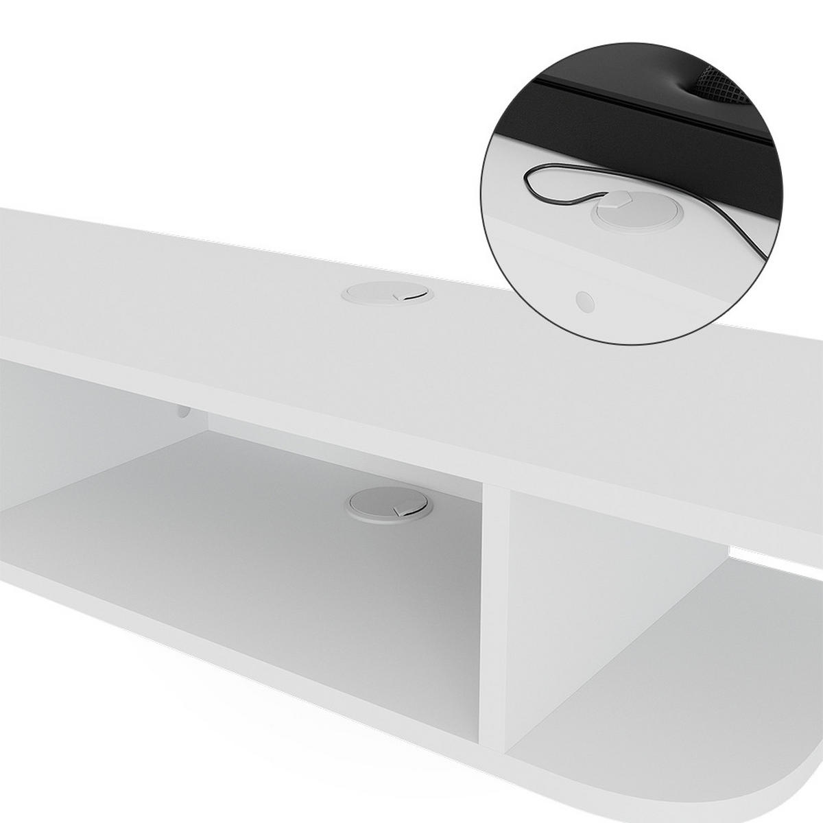 TV-SCHRANK Lorio Weiß 105 x 18.2 cm offene Fächer - Weiß, Holzwerkstoff (105/18.2/30cm) - Vicco