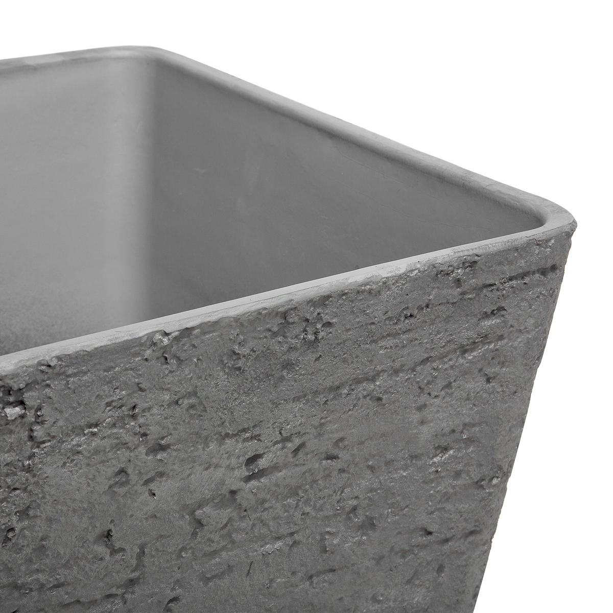 BLUMENTOPF dunkelgrau quadratisch 39/39/43 cm Delos - Dunkelgrau, Stein (43cm) - Beliani