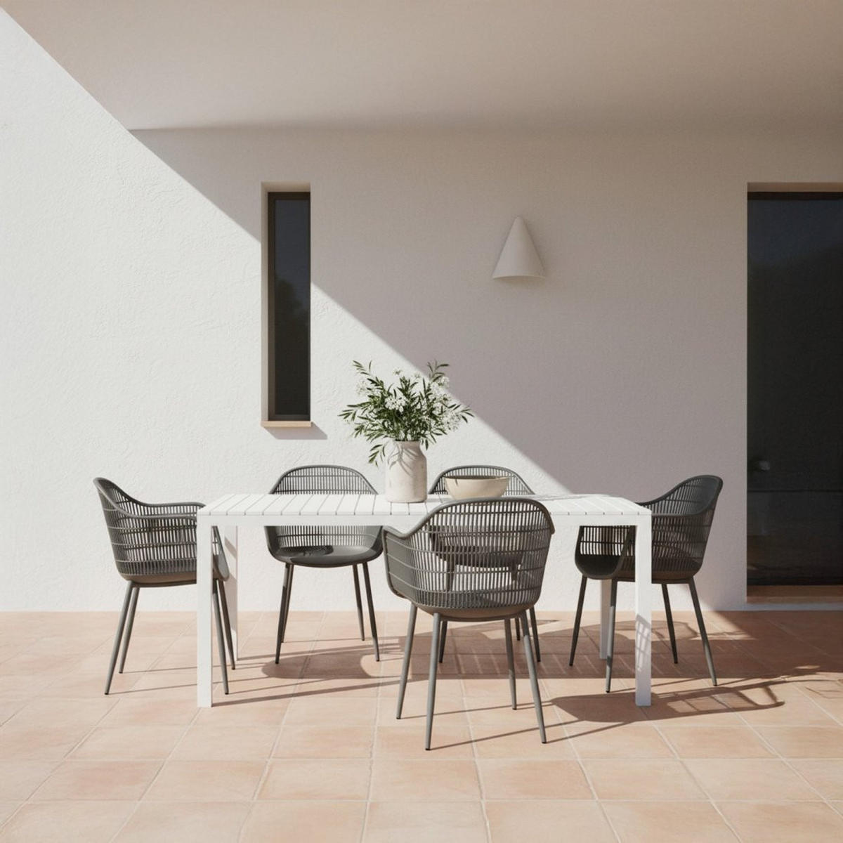 STUHL FÜR DRAUSSEN Soren Grau 62 cm x 85 cm - Grau, Kunststoff (62/85/55cm) - Klast Home