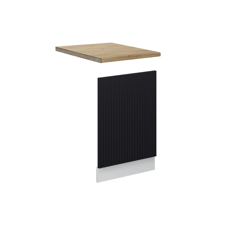 FRONTBLENDE Fame-Line, Schwarz gestreift, 45 cm, AP Eiche - Schwarz/Weiß, Holzwerkstoff (45/67.4/1.6cm) - Vicco