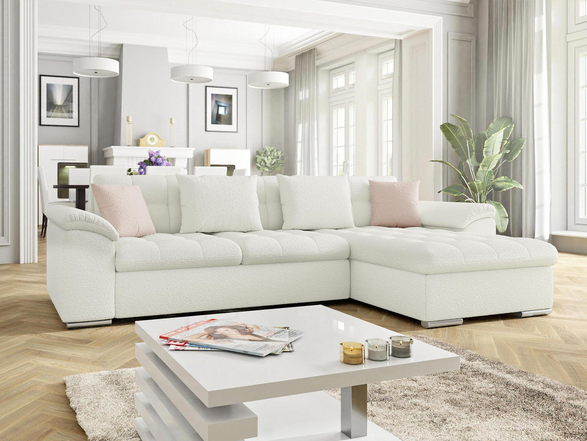 ECKSOFA Diana Premium, Seite: Rechts - Creme, Holz/Textil (280/160cm) - MIRJAN24