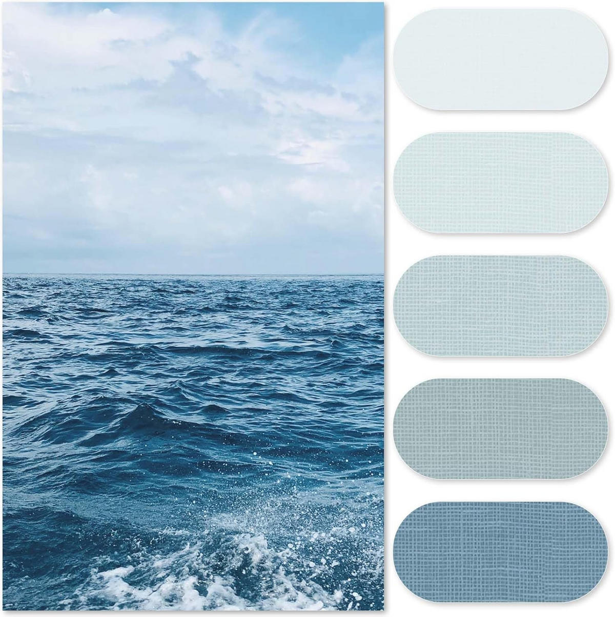 DUSCHVORHANG 180x180 cm mit 12 Haken - Blau, Textil (180/180cm) - Kaket