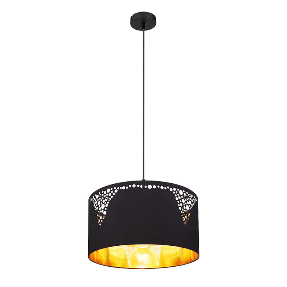 LED HÄNGELEUCHTE Metall Schwarz matt Gold - Schwarz, Metall (38/38/120cm) - Globo Lighting