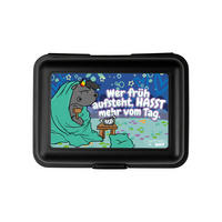 BROTDOSE Pummel & Friends Grummeleinhorn Frühaufsteher Schwarz 17,5 x 12,8 x 6,9 cm - Schwarz, Kunststoff (17.5/6.9/12.8cm) - United Labels