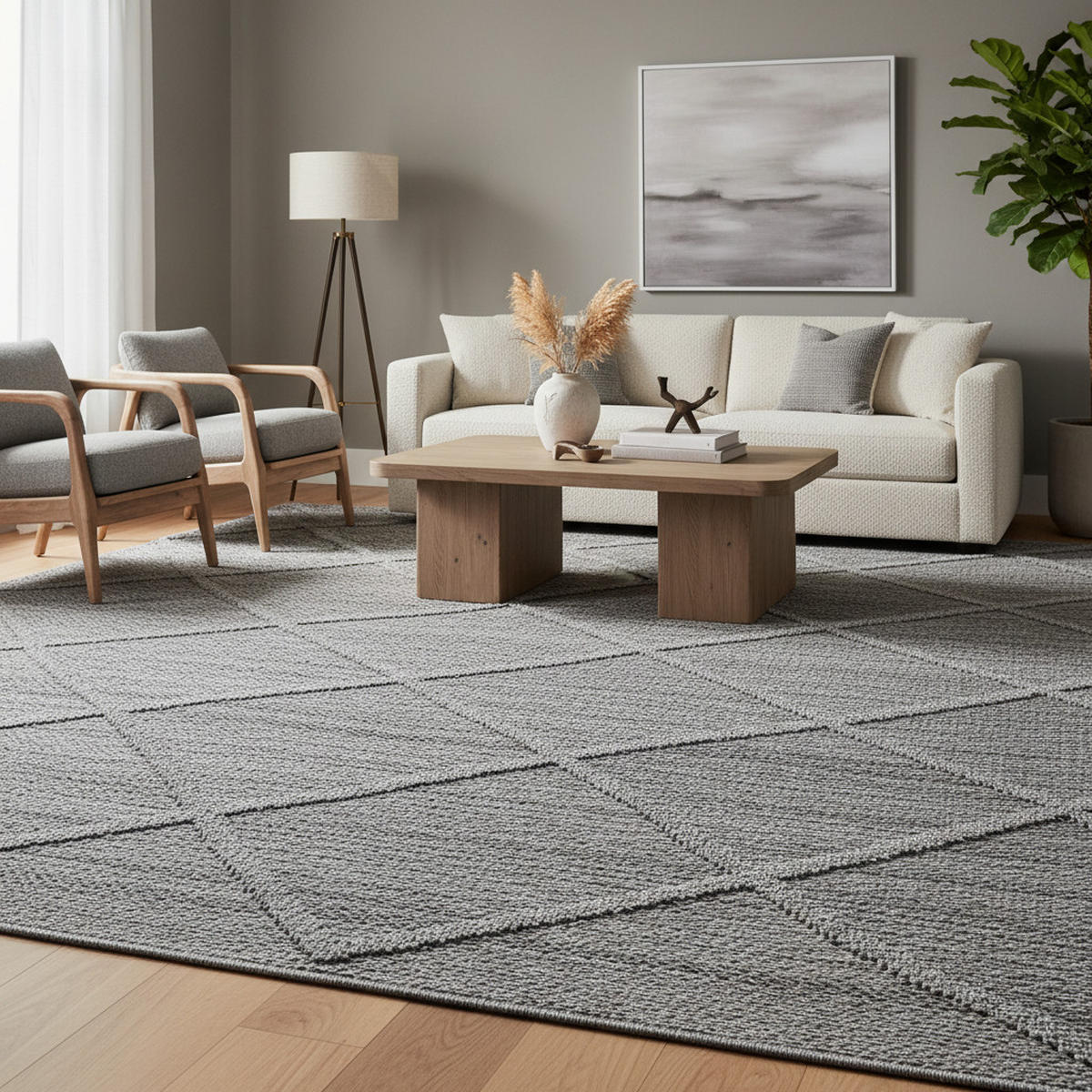 TEPPICH Outdoor Flachgewebe Boho-Muster Polypropylen Terrasse Grau Rechteckig 140x200 - Grau, Textil (140/200cm) - KADIMA DESIGN