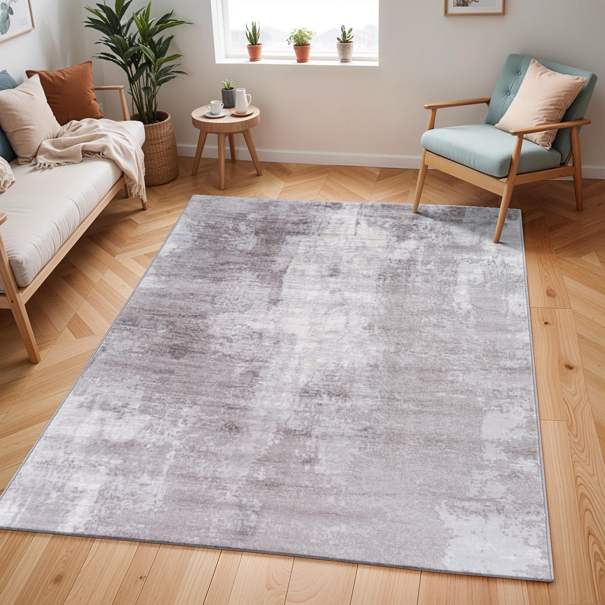KURZFLORTEPPICH 160/220 cm Grau - Grau, Naturmaterialien/Textil (160/220cm) - LIVABLISS