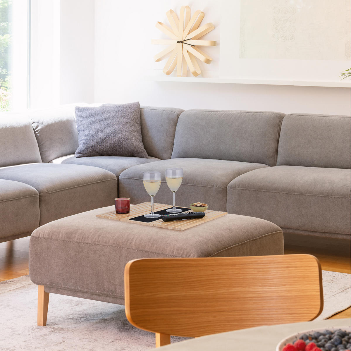 SOFATABLETT - Multicolor, Holz/Textil (42/1/34cm) - Relaxdays