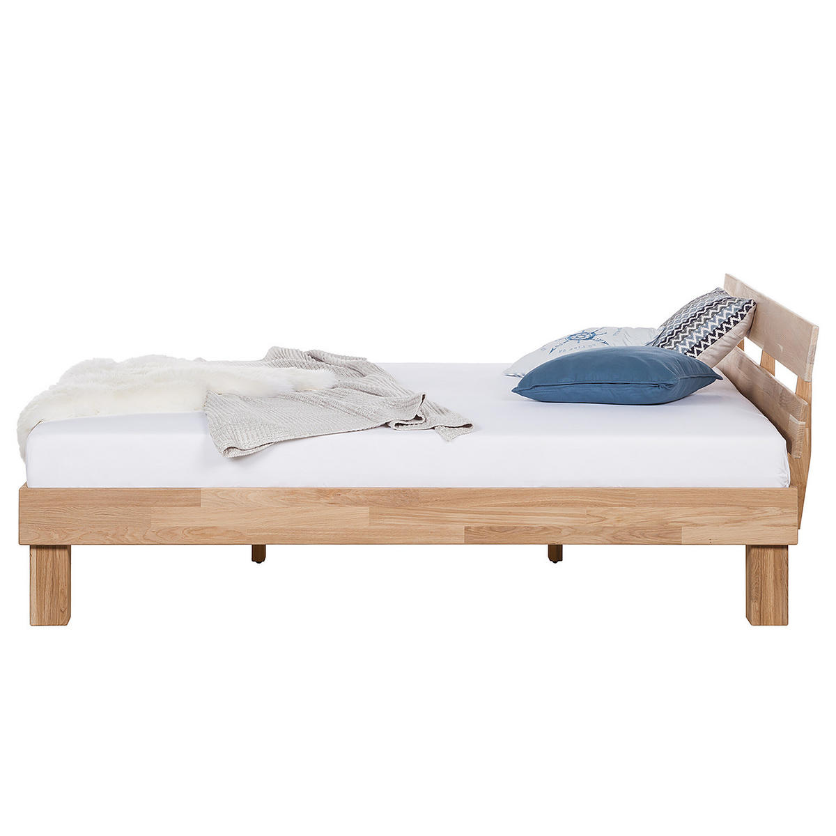 BETT - Massivholz - Eichefarben, Holz (160/200cm) - home24