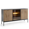 SIDEBOARD SENTIERO 154/83/39 cm 3 Türen Schwarz - Eiche Wotan/Schwarz, Holzwerkstoff (154/83/39cm) - MASSENO