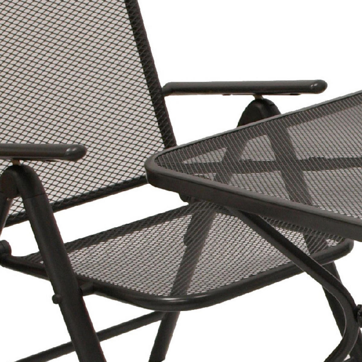 GARTENESSGRUPPE Glasgow - GARTEN-GARNITUR für 2 Personen - Gartenmöbel Set 3-teilig - Streckmetall anthrazit - Grau, Metall - TPFGarden