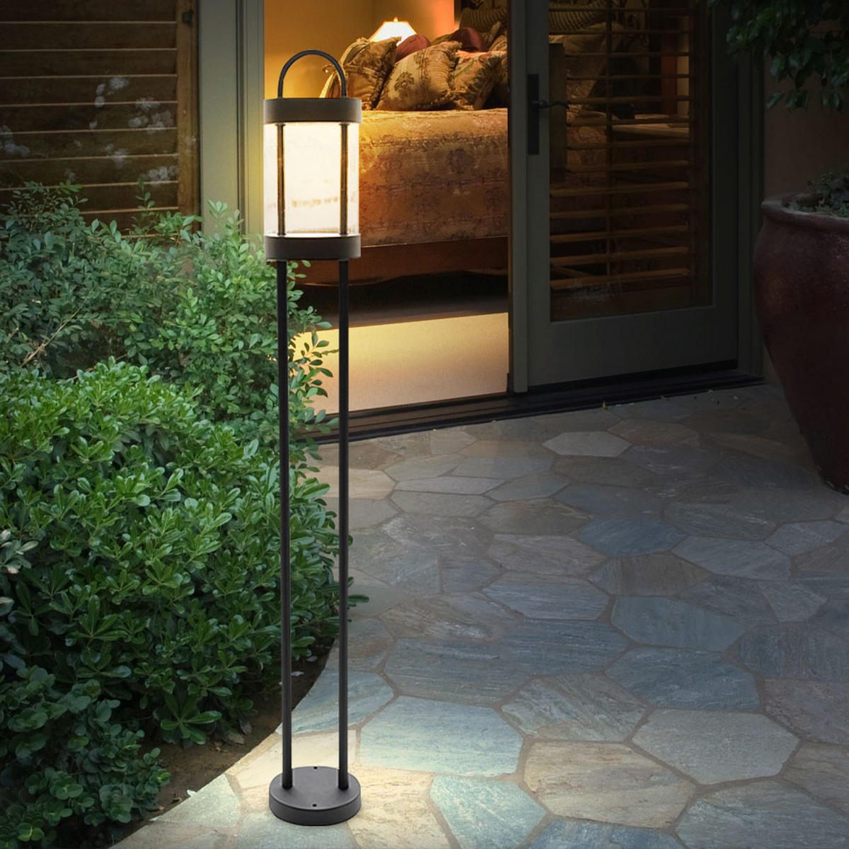 LED AUSSENSTEHLEUCHTE Lunden Metall Schwarz - Schwarz, Metall (12.5/12.5/100cm) - Nowa