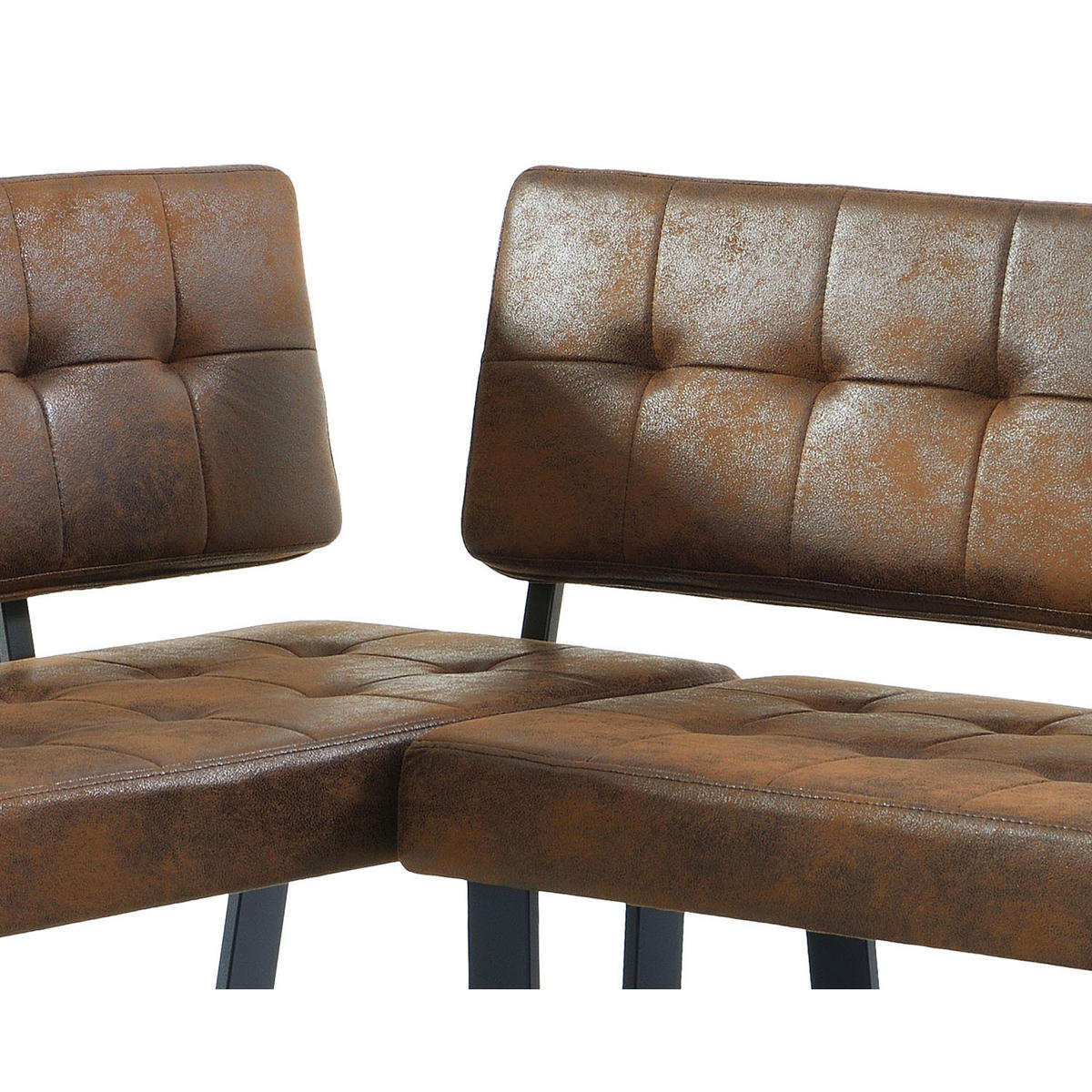 SITZBANK SIGFRID - Braun, Textil/Metall (100/48/56cm) - B&D Home