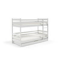 ETAGENBETT SIMBA mit Bettkasten 80x190 cm Weiß - Weiß, Holz (80/190cm) - MASSENO