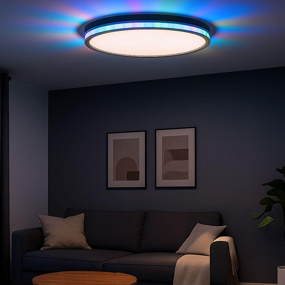 LED DECKENLEUCHTE Weiß Kunststoff - Weiß, Kunststoff (45/45/6cm)