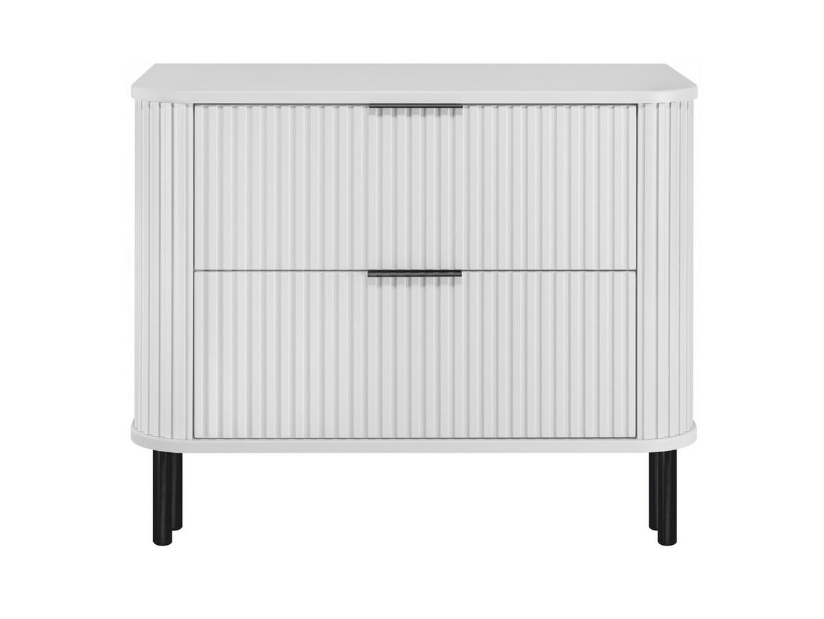 BADEZIMMERSCHRANK : Farbe Weiß, Griff schwarz, Füße schwarz, 80 x 41,5 x 66,7 cm - Schwarz/Weiß, Holzwerkstoff (80/66.7/41.5cm) - 3XE LIVING