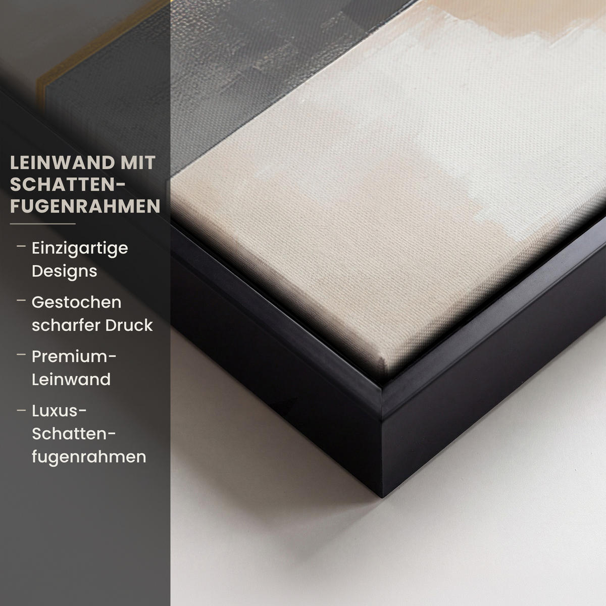 LEINWAND Bilder mit Rahmen - Abstrakt - Gold - Silber - Formen - Ästhetisch - Modern - 80x60 - Goldfarben, Textil (80/60cm) - MuchoWow