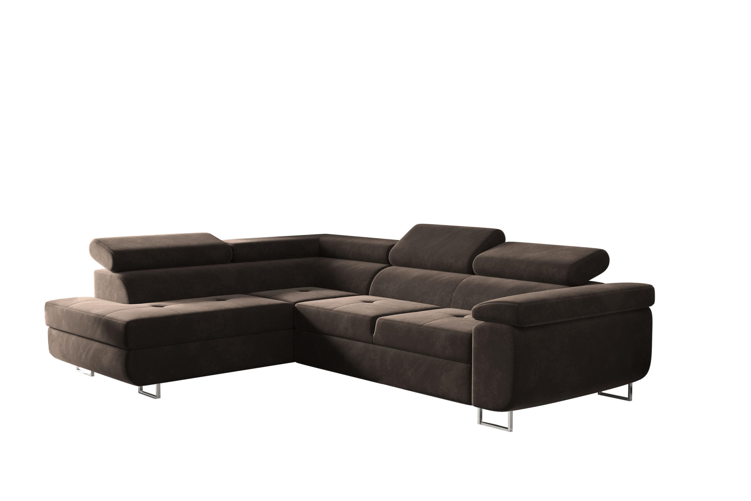 ECKSOFA mit Schlaffunktion und Bettkasten ATOM Dunkelbraun Links - Dunkelbraun, Holz/Textil (202/275cm) - Kaiser Möbel