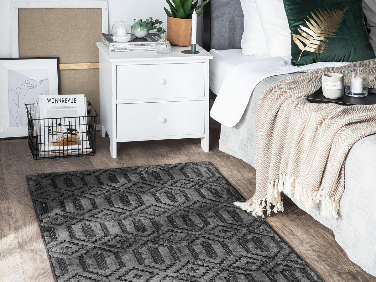 KURZFLOR-TEPPICH Adatepe 150/80 cm - Grau, Naturmaterialen (80/150cm) - Beliani