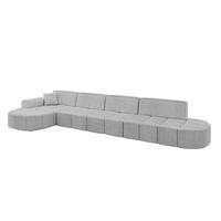 ECKSOFA Ottomane Links LIVO-L3 - 413x171x79,5 cm Grau - Grau, Holzwerkstoff/Textil (413/79.5/171cm) - ALTDECOR