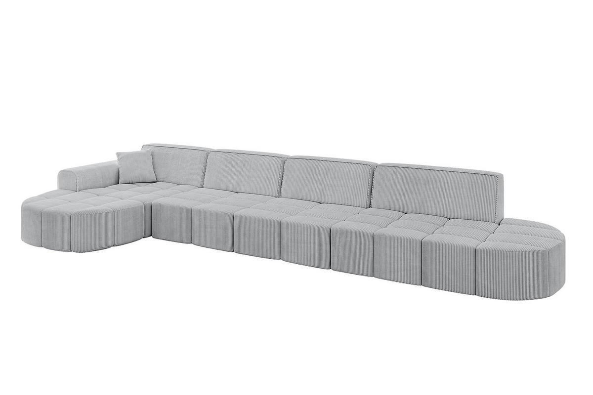 ECKSOFA Ottomane Links LIVO-L3 - 413x171x79,5 cm Grau - Grau, Holzwerkstoff/Textil (413/79.5/171cm) - ALTDECOR